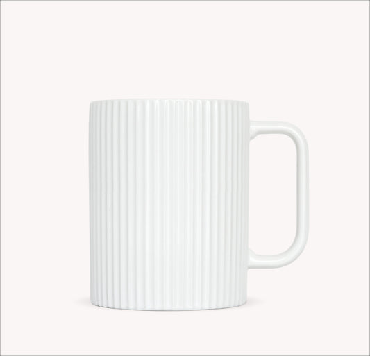 Ribbed Ceramic Mug - Cream - 2pk