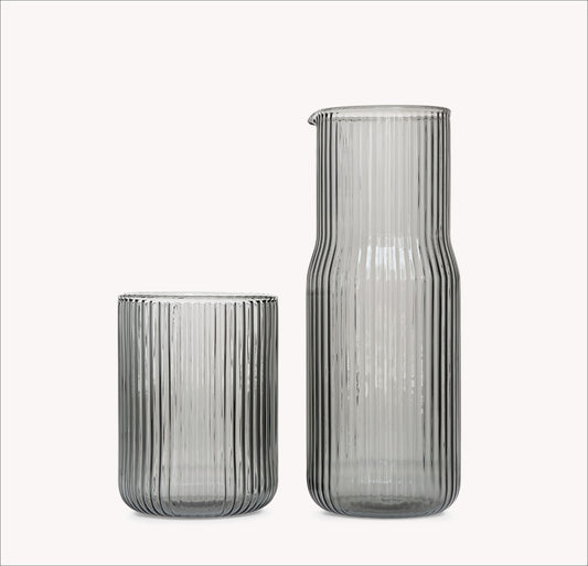 Ribbed Carafe - Smoke