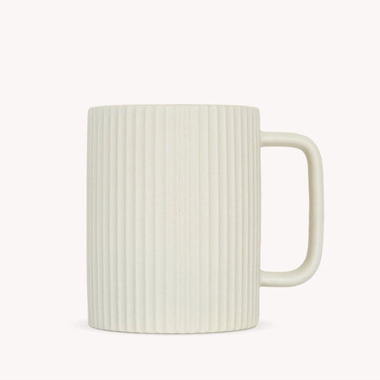 Ribbed Ceramic Mug - Sand - 2pk